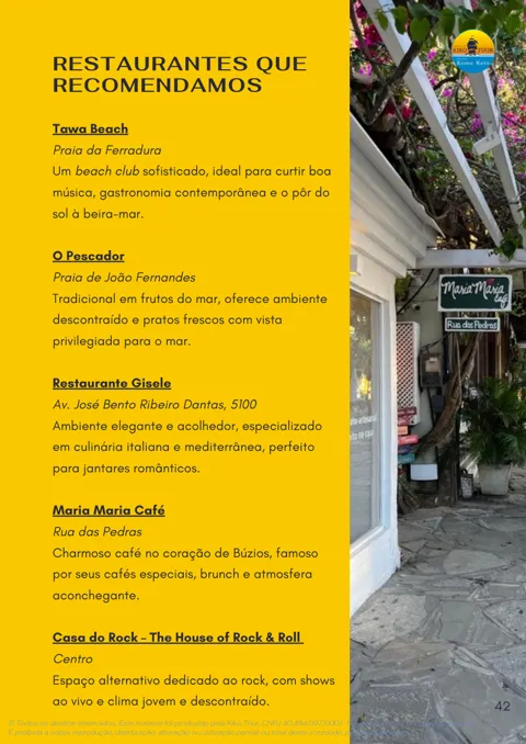 Página de restaurantes recomendados